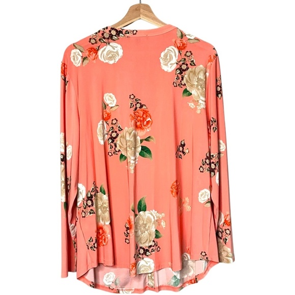 INTERNATIONAL CONCEPTS Split Vee Neck Popover Top Goldtone Zipper Chest Pockets - Picture 4 of 8